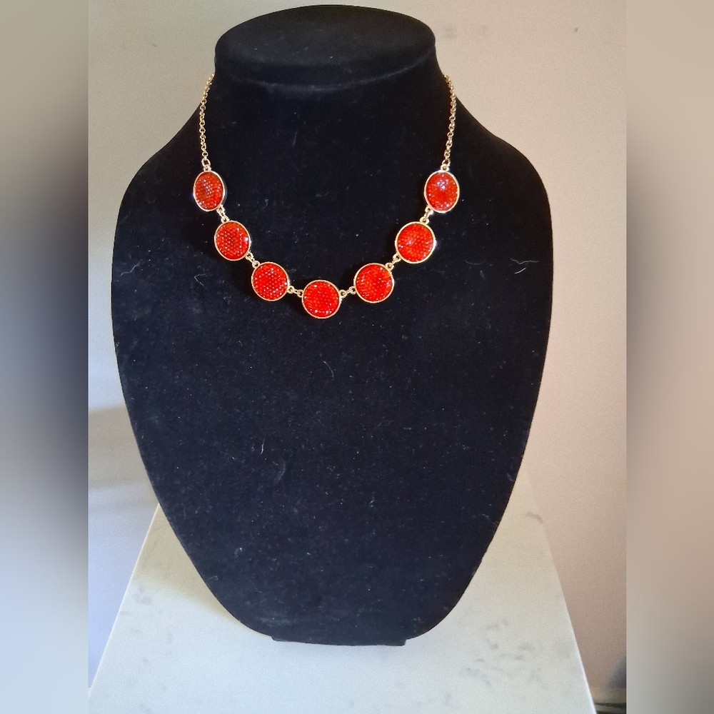 3 Piece Red and Goldtone Jewelry Ensemble - Picture 3 of 6